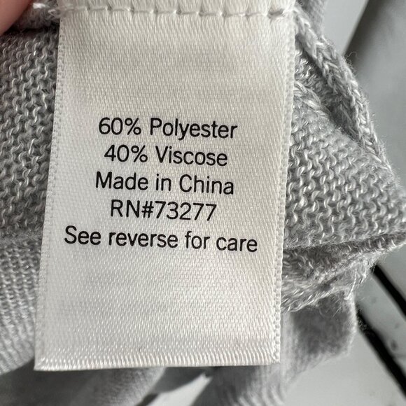 Nine West Open Front Gray Cardigan Sweater Lightweight Knit Size 1X - Picture 8 of 9